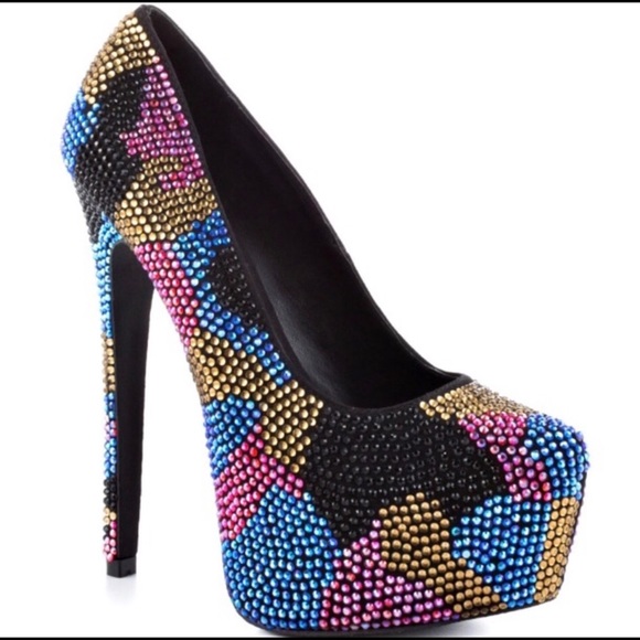 Crystalized Multi Color Heels - Picture 1 of 3